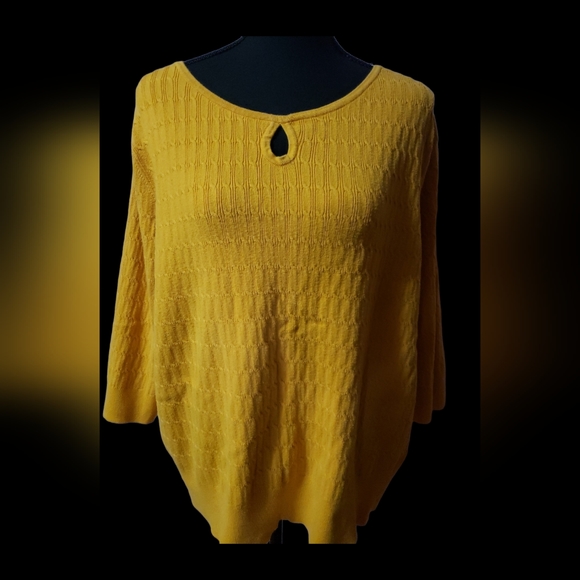 croft & barrow Tops - 💖👄Croft and Barrow Long Sleeve Yellow Sweater Knit Top (Size3X)